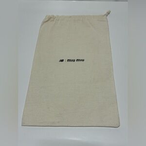 Miu Miu Cream Beige Dust Bag 14 x 8.5 in Drawstring Gift Storage